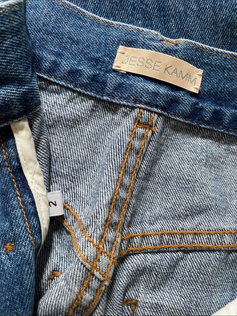 Jesse Kamm Straight Leg Denim Jeans Button Fly Japanese Denim Cowboy Blue 2 - Picture 10 of 10